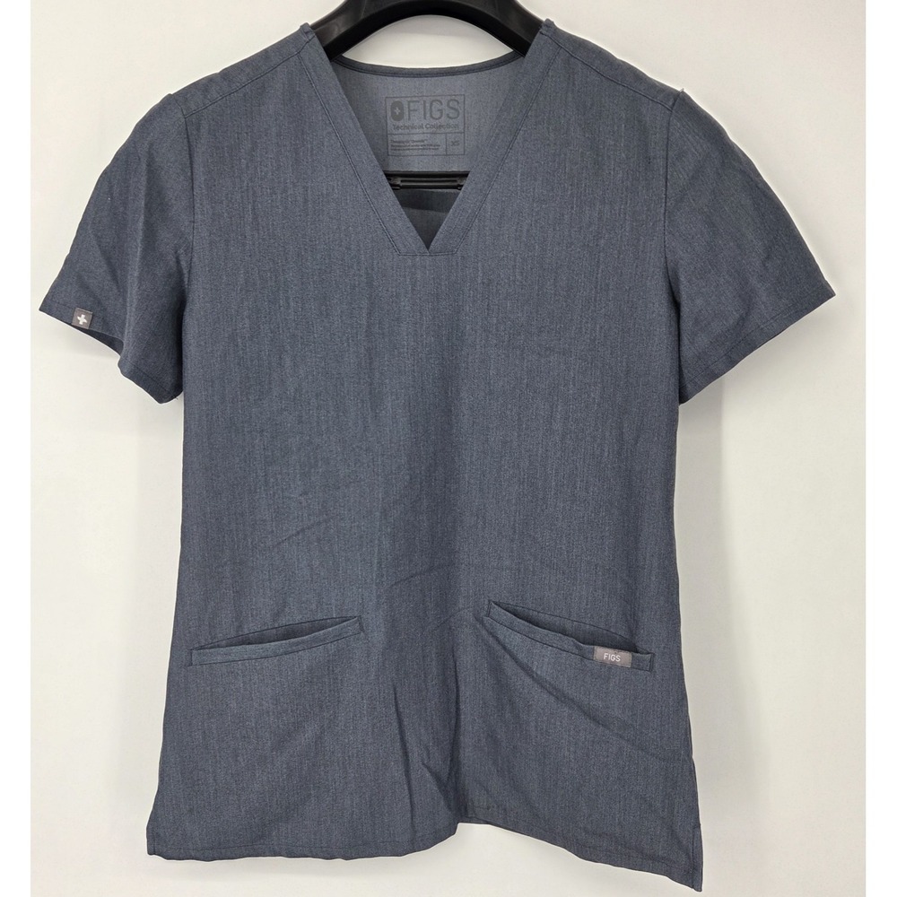 FIGS Women's Size XS Casma Gray Graphite Scrub Top Medical Dental FW1100